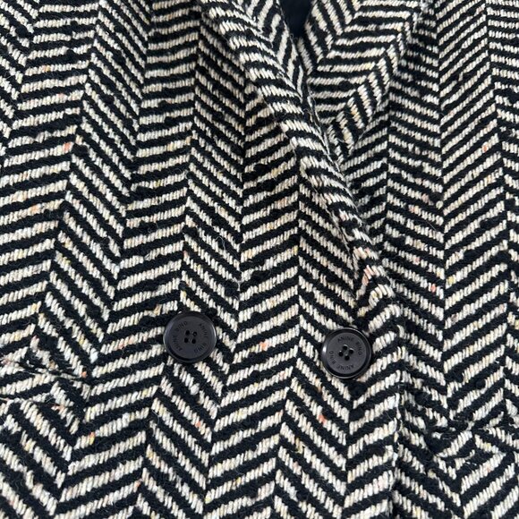 NWOT Anine Bing Diana Blazer Jacket Sz XXS Oversized Fishbone Pattern Wool Blend - Picture 6 of 9